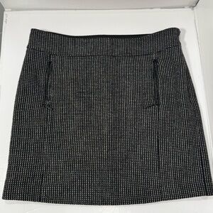 Mexx Metropolitan Wool Blend Skirt Size 6 Black White Tweed Mini Dark Academia